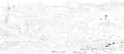 法院浮雕壁畫原創(chuàng)手繪設計稿