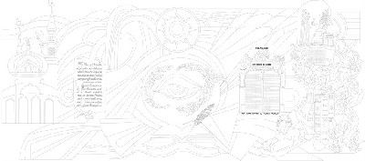國外法院浮雕壁畫原創(chuàng)手繪設計稿