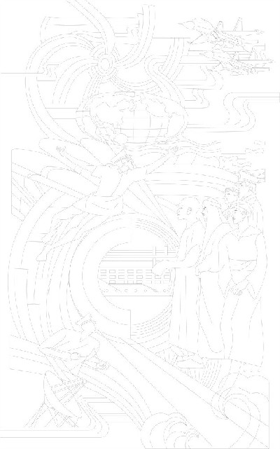 科技創新浮雕雕塑原創手繪設計稿