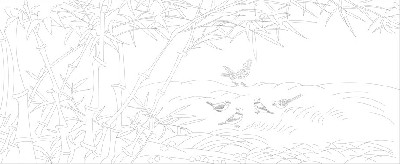 山水風景浮雕雕塑原創(chuàng)手繪設計稿