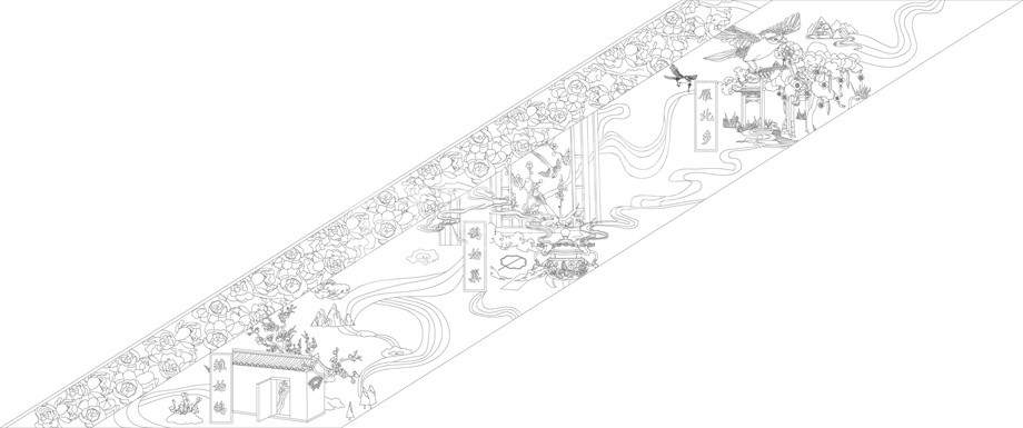 鄉(xiāng)村振興浮雕雕塑原創(chuàng)手繪設計稿