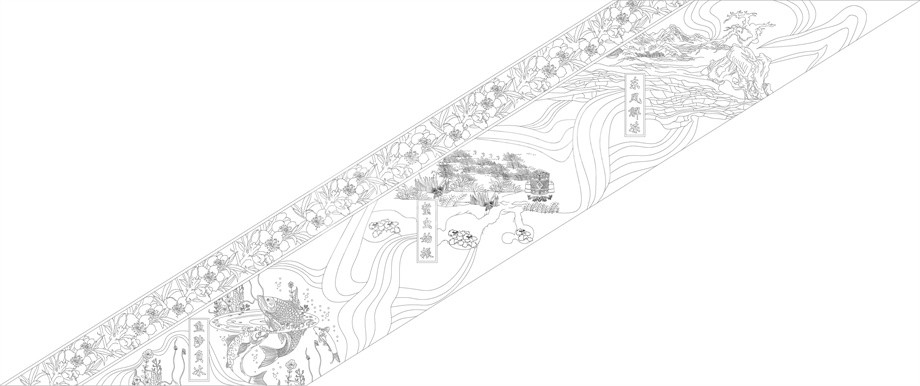 鄉(xiāng)村振興浮雕雕塑原創(chuàng)手繪設(shè)計稿