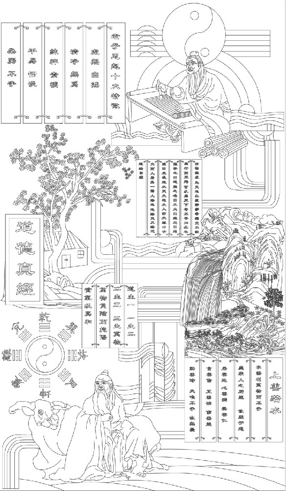 人文歷史浮雕雕塑原創手繪設計稿